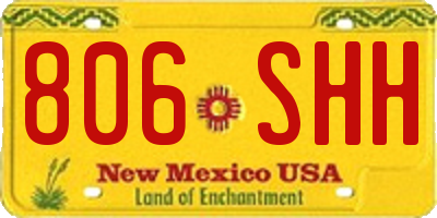 NM license plate 806SHH