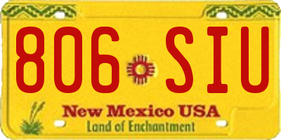 NM license plate 806SIU