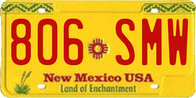 NM license plate 806SMW