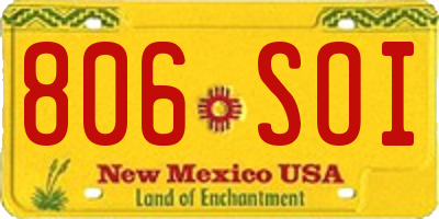 NM license plate 806SOI
