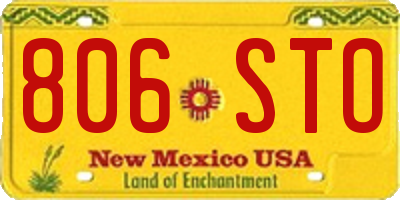 NM license plate 806STO