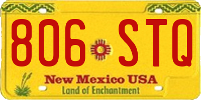 NM license plate 806STQ