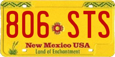 NM license plate 806STS