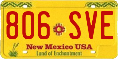 NM license plate 806SVE