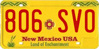 NM license plate 806SVO