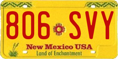 NM license plate 806SVY