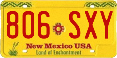 NM license plate 806SXY
