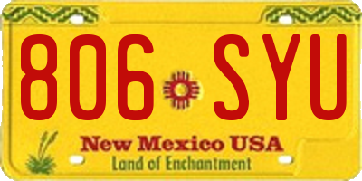 NM license plate 806SYU