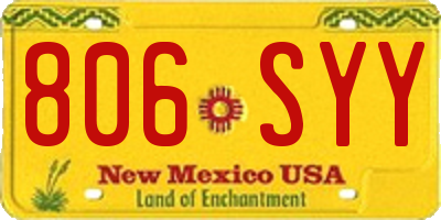 NM license plate 806SYY