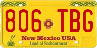 NM license plate 806TBG