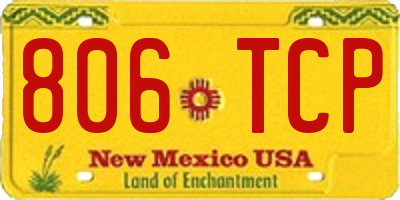 NM license plate 806TCP