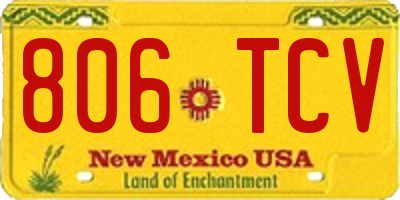NM license plate 806TCV