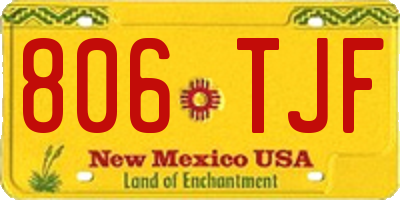 NM license plate 806TJF