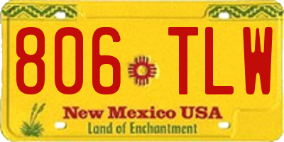 NM license plate 806TLW