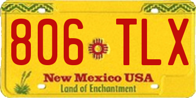 NM license plate 806TLX