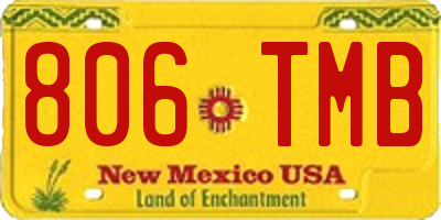 NM license plate 806TMB