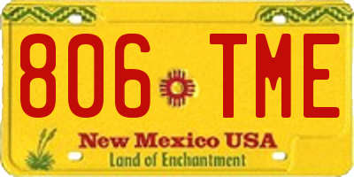 NM license plate 806TME