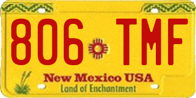 NM license plate 806TMF