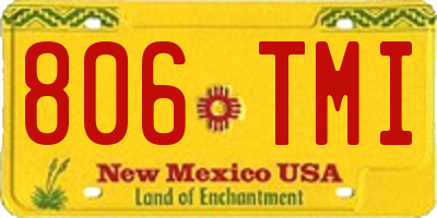 NM license plate 806TMI