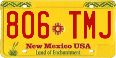 NM license plate 806TMJ