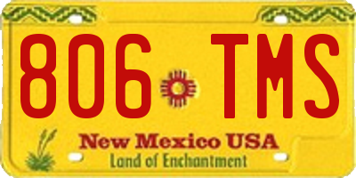 NM license plate 806TMS