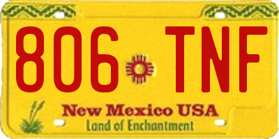 NM license plate 806TNF