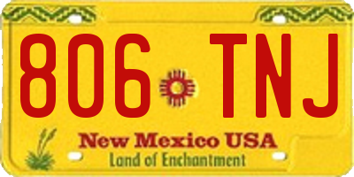 NM license plate 806TNJ
