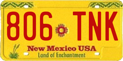 NM license plate 806TNK