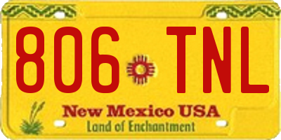 NM license plate 806TNL