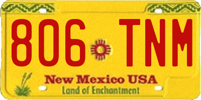 NM license plate 806TNM