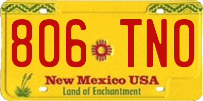 NM license plate 806TNO