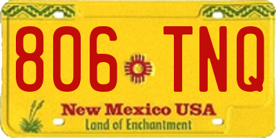 NM license plate 806TNQ