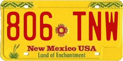 NM license plate 806TNW
