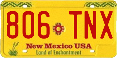 NM license plate 806TNX