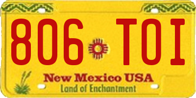 NM license plate 806TOI