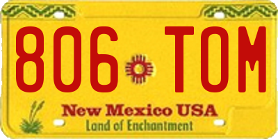 NM license plate 806TOM