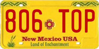 NM license plate 806TOP