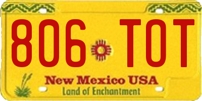 NM license plate 806TOT