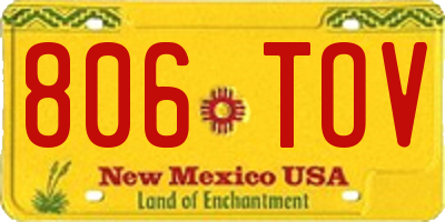 NM license plate 806TOV