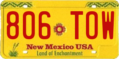 NM license plate 806TOW