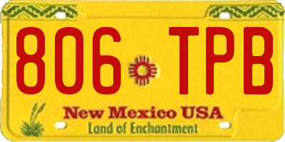 NM license plate 806TPB