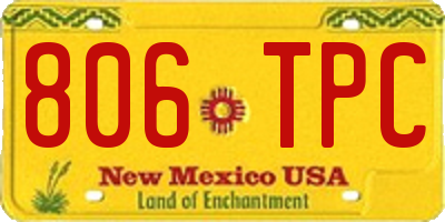 NM license plate 806TPC