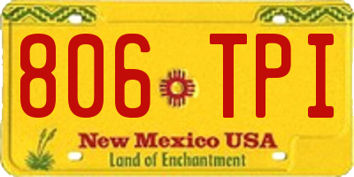 NM license plate 806TPI