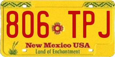 NM license plate 806TPJ