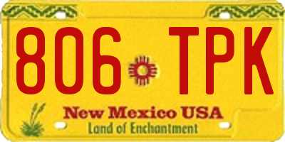 NM license plate 806TPK