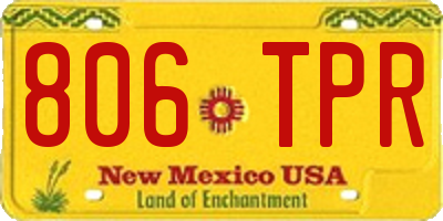 NM license plate 806TPR