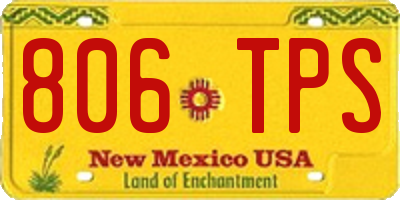 NM license plate 806TPS