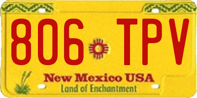 NM license plate 806TPV