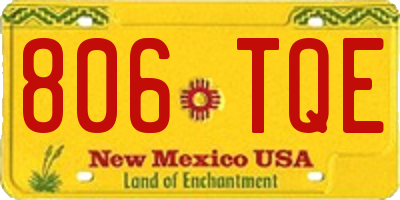 NM license plate 806TQE