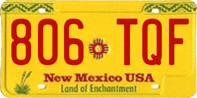 NM license plate 806TQF